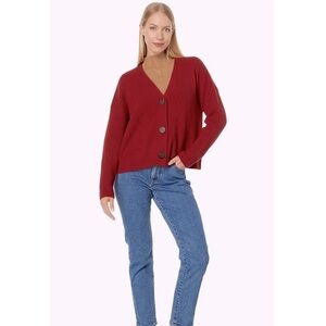 Madewell Cameron Ribbed Wool Blend Cardigan Sweater in Coziest Yarn